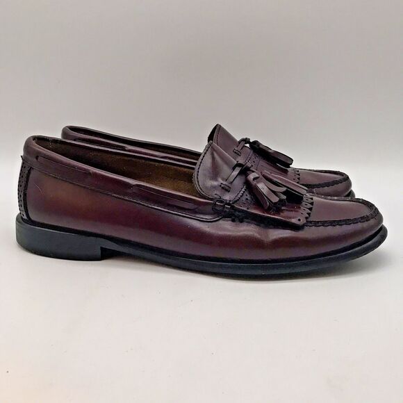 Bass Brompton Kiltie Roman Tassel Loafers Men's 9.5D Brown Leather Slip On Shoes - Picture 1 of 11